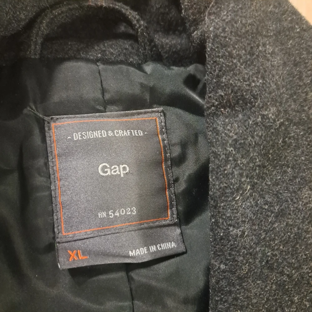 Gap Grayish Black Wool Blend Double-Breasted Peacoat Men's Size XL